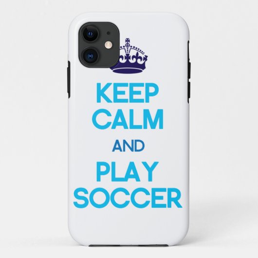 Blijf Kalmeer En Speel Voetbal (Blauw) Case-Mate iPhone Case (Achterkant)
