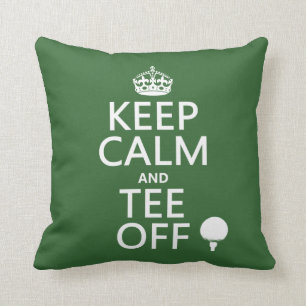 Blijf Kalmeer en Tee Off - Golf cadeaus, alle kleu Kussen