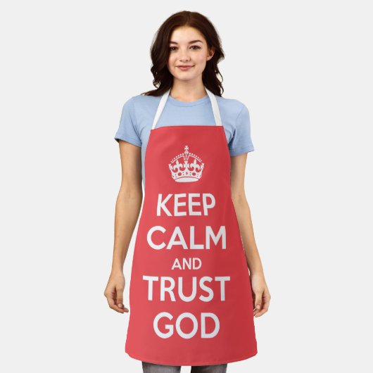 Blijf Kalmeer en Vertrouw op God Schort (Gedragen)