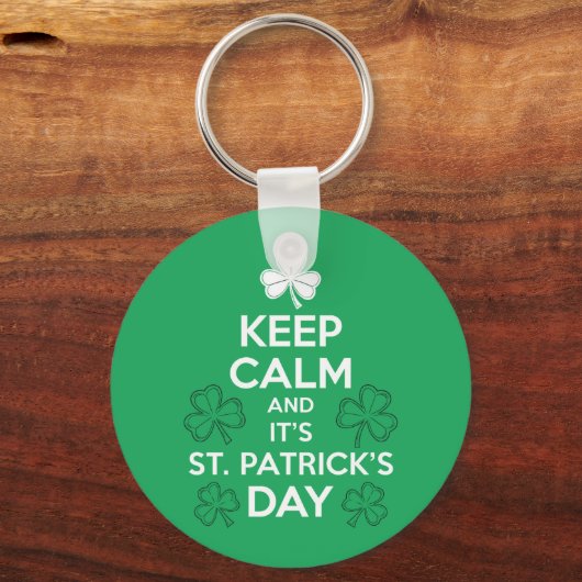 Blijf Kalmeer het is St. Patrick's Day Iers Sleutelhanger (Voorkant)