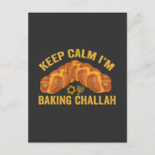 Blijf Kalmeer Ik Bak Challah Grappige Hanukkah  Briefkaart (Voorkant)