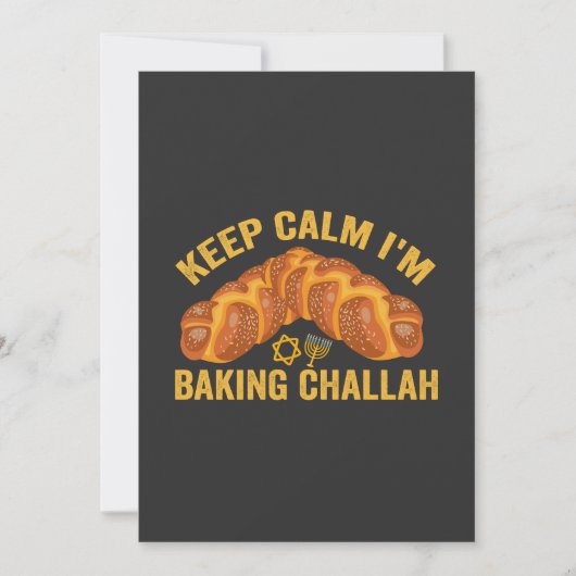 Blijf Kalmeer Ik Bak Challah Grappige Hanukkah Kaart (Voorkant)