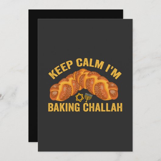 Blijf Kalmeer Ik Bak Challah Grappige Hanukkah Kaart (Voorkant / Achterkant)