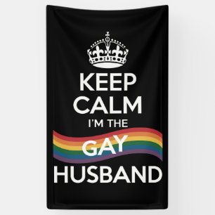 Blijf Kalmeer Ik Ben De Gay Echtgenoot Echtgenote  Spandoek
