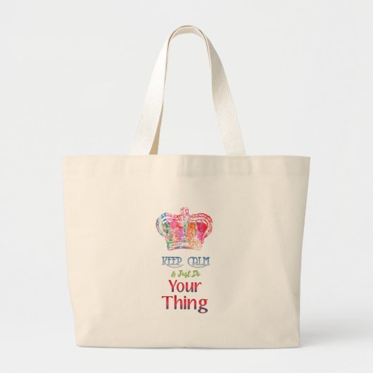 Blijf Kalmer Doe Je Ding Grote Tote Bag (Voorkant)