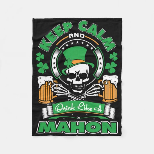 Blijf Kalmer Drink Als Mahon Ierse St Patricks Fleece Deken (Voorkant)