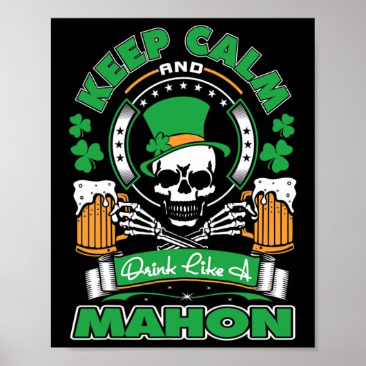 Blijf Kalmer Drink Als Mahon Ierse St. Patrick's Poster (Voorkant)
