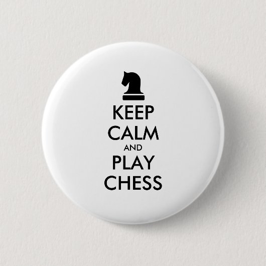 Blijf Kalmer En Speel Schaken pinback knopen Ronde Button 5,7 Cm (Voorkant)