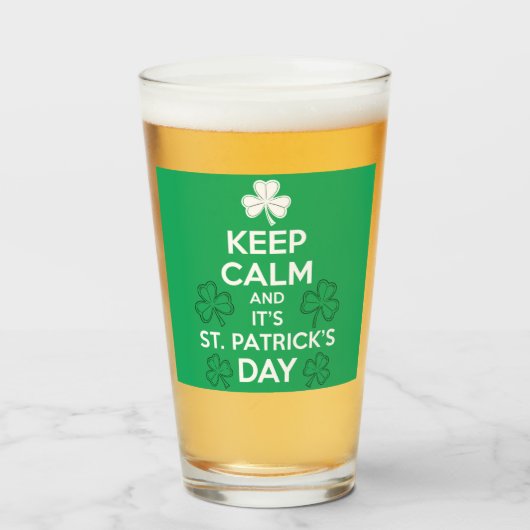 Blijf Kalmer Het Is St. Patrick's Dag Iers Glas (Voorkant gevuld)