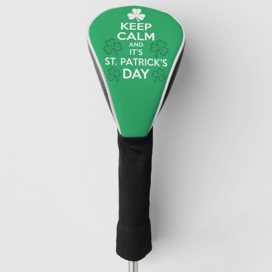Blijf Kalmer Het Is St. Patrick's Day Iers Golfheadcover (Voorkant)