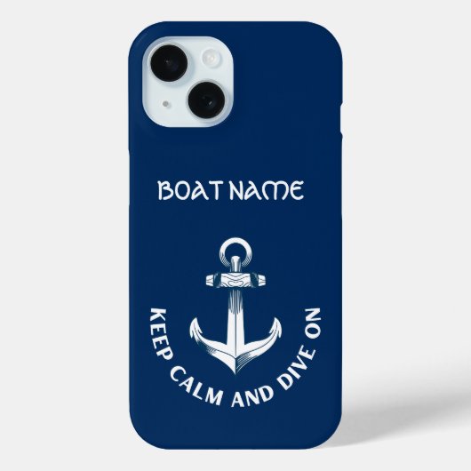 Blijf Kalmeren En Duik Door,Anker Navyblauw Case-Mate iPhone Case (Achterkant)
