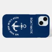 Blijf Kalmeren En Duik Door,Anker Navyblauw Case-Mate iPhone Case (Achterkant (horizontaal))