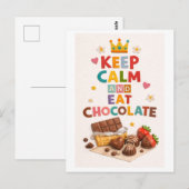 "Blijf Kalmeren en Eet Chocolade" Briefkaart (Voorkant / Achterkant)