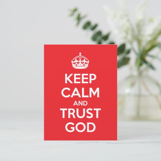 Blijf Kalmeren en Vertrouw op God Briefkaart (Staand voorkant)