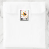 Blijf Kalmeren & Val Vierkante Sticker (Tas)