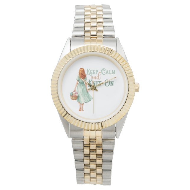 Blijf Kalmpjes & Blijf Breien Horloge (Voorkant)