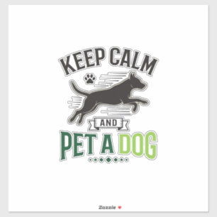 Blijf Kalmpjes en Aai een Hond Vintage Gravure Des Sticker