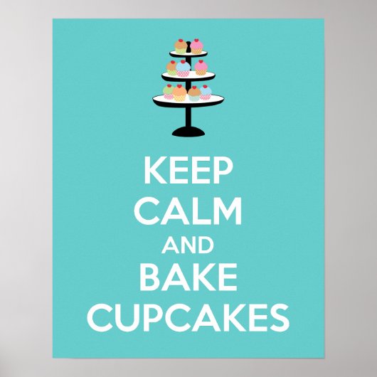 Blijf Kalmpjes en Bak Cupcakes Poster Print (Voorkant)