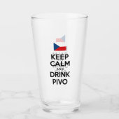 Blijf Kalmpjes En Drink Pivo Tsjechisch Bier Glas (Voorkant)