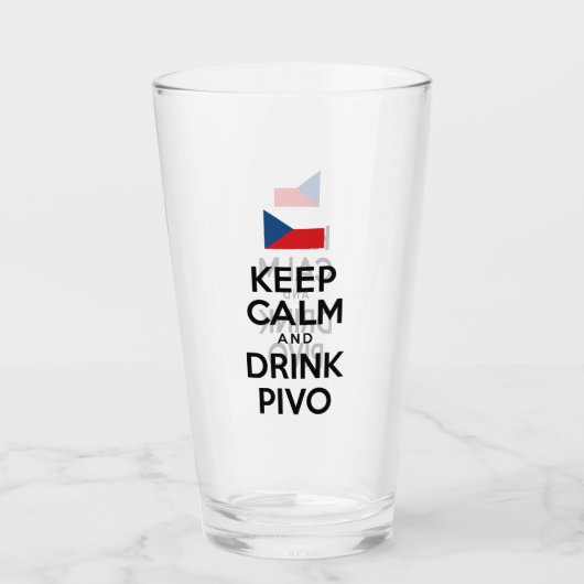 Blijf Kalmpjes En Drink Pivo Tsjechisch Bier Glas (Voorkant)