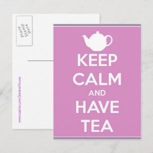 Blijf Kalmpjes en Drink Thee Ansichtkaart Briefkaart