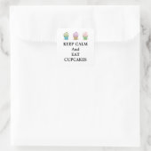 Blijf Kalmpjes en Eet Cupcakes Vierkante Sticker (Tas)