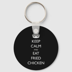 Blijf Kalmpjes En Eet Gebakken Kip Grappig Eten  Sleutelhanger
