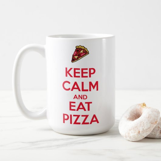 Blijf Kalmpjes en Eet Pizza 2 Koffiemok (Met donut)