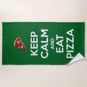 Blijf Kalmpjes en Eet Pizza 2 Strandlaken (Voorkant)