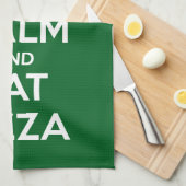 Blijf Kalmpjes en Eet Pizza 2 Theedoek (Quarter Fold)