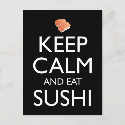 Blijf Kalmpjes En Eet Sushi Briefkaart (Voorkant)