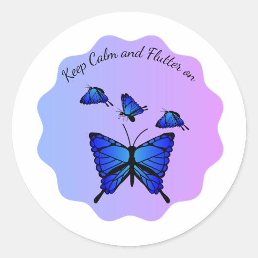 Blijf Kalmpjes en Fladder Maar Ronde Sticker (Voorkant)