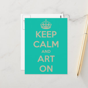 Blijf Kalmpjes en Ga Door met Kunst Maken Briefkaart