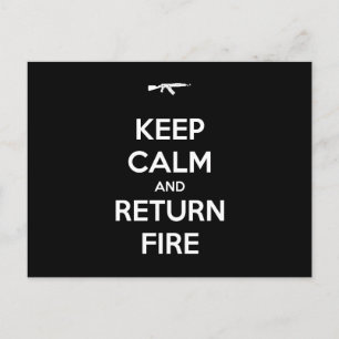 Blijf Kalmpjes en Geef Terug Vuur Briefkaart