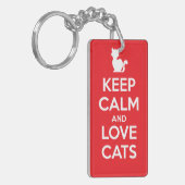 Blijf Kalmpjes en Houd van Katten Sleutelhanger (Voorkant Links)