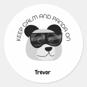 Blijf Kalmpjes en Panda Aan Ronde Sticker
