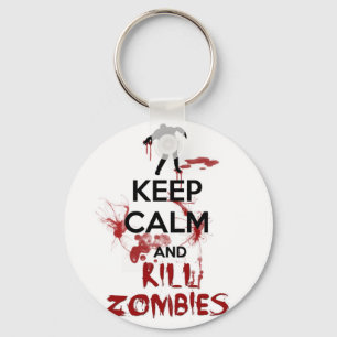 Blijf Kalmpjes en Sla Zombies Dood Sleutelhanger