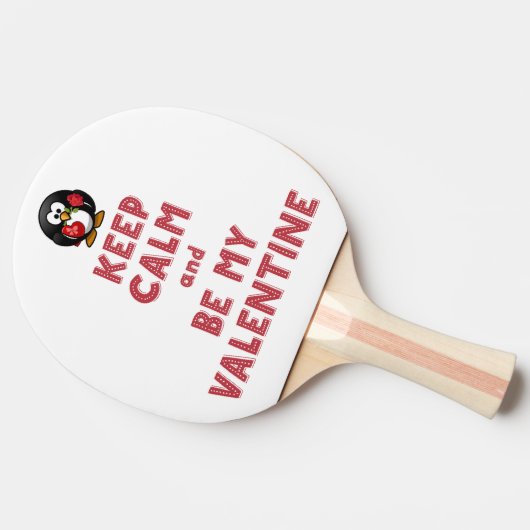 Blijf Kalmpjes en Wees Mijn Valentijn Ping Pong Ba Tafeltennisbatje (Zijkant)