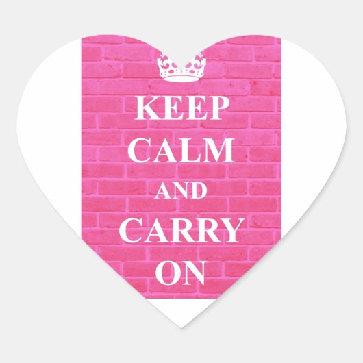 Blijf Kalmpjes & Ga Door Roze Hart Sticker (Voorkant)