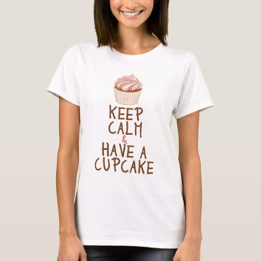 Blijf Kalmpjes & Neem een Cupcake T-shirt (Voorkant)
