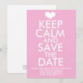 Blijf Kalmpjes & Reserveer de Datum Save The Date (Voorkant / Achterkant)