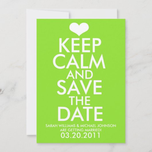 Blijf Kalmpjes & Sla de Datum Op Save The Date (Voorkant)