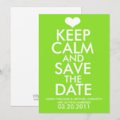 Blijf Kalmpjes & Sla de Datum Op Save The Date (Voorkant / Achterkant)