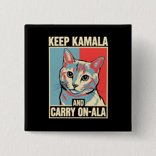 Blijf Kamala en Ga Door-A-La LA Kamala Harris Vierkante Button 5,1 Cm