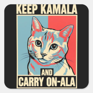 Blijf Kamala en Ga Door-A-La LA Kamala Harris Vierkante Sticker