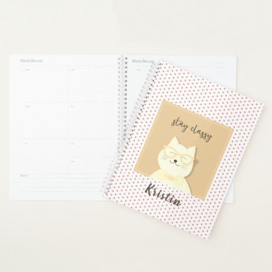 Blijf Klasse Lachende Kat Aanpasbare Planner (Display)