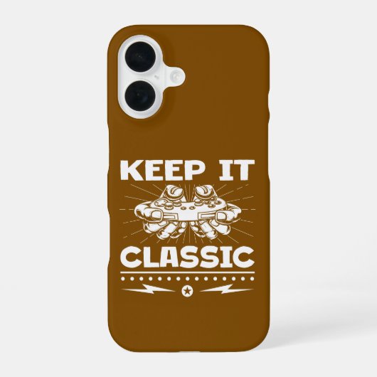Blijf Klassiek Retro Gamecontroller Videospel iPhone 16 Hoesje (Achterkant)