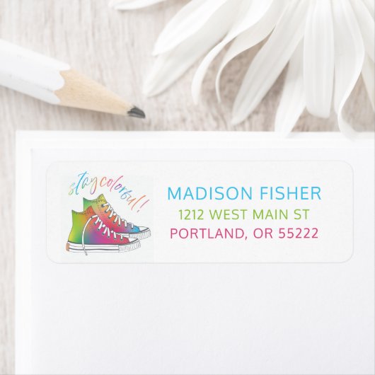 Blijf kleurrijk Stropdas-kleurstof high-top sneake Etiket (Insitu)