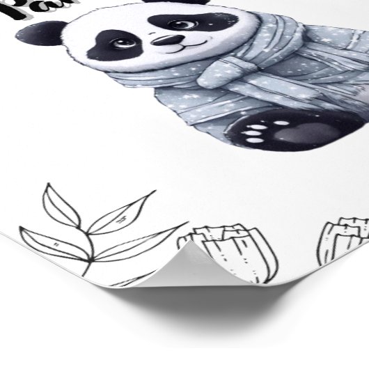 Blijf koel als een panda - Schattigee Kawaii Panda Poster (Hoek)
