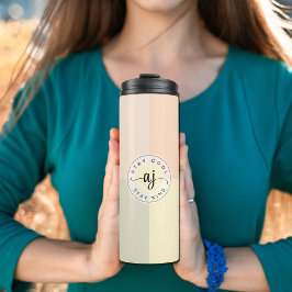 Blijf koel Bloemen Monogram Tumbler, Terug naar sc Thermosbeker
